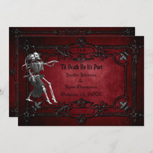 Convite de casamento de Halloween gótico