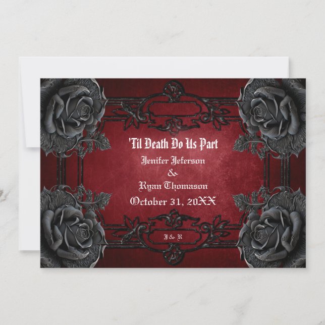 Convite de casamento de Halloween gótico (Frente)