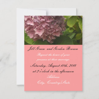Convite de Casamento de Hortênsia Rosa Elegante