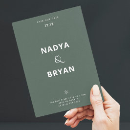 Convite de Casamento de Inverno com Código QR Verd