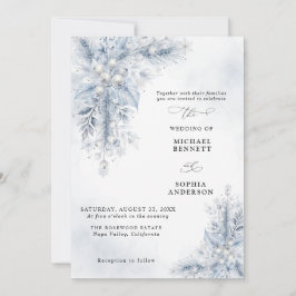 Convite de Casamento de Inverno com Frutas Brancas
