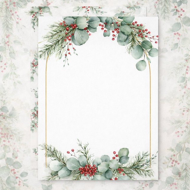 Convite de Casamento de Inverno com Moldura Dourad (Criador carregado)