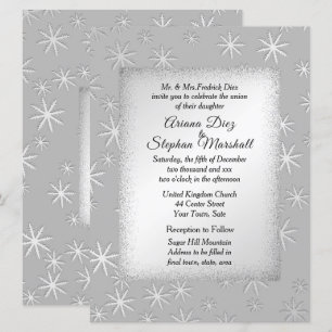 Convite de Casamento de Inverno com Neve