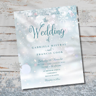 Convite de Casamento de Inverno Elegante e Econômi