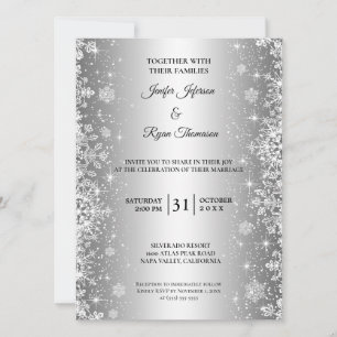 Convite de casamento de inverno fofo