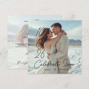 Convite de casamento de inverno moderno simples pe