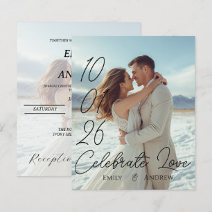 Convite de casamento de inverno moderno simples pe