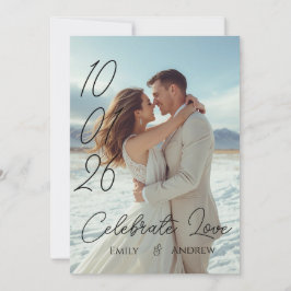 Convite de casamento de inverno moderno simples pe