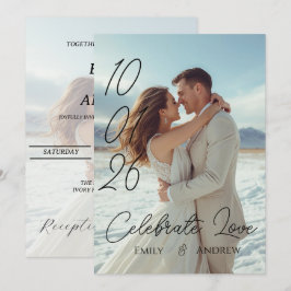 Convite de casamento de inverno moderno simples pe