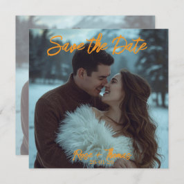 Convite de casamento de inverno moderno simples pe