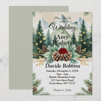 Convite de Casamento de Inverno Rústico