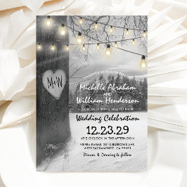 Convite de Casamento de Inverno Rústico