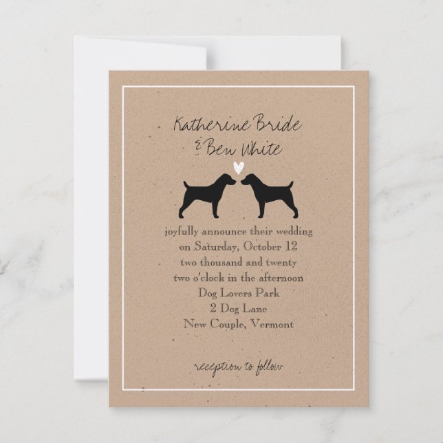 Convite de Casamento de Jack Russell Terriers (Frente)