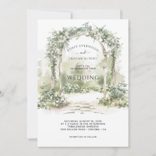 Convite de Casamento de Jardim com Arco Floral Ele