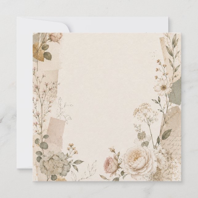 Convite de Casamento de Jardim com Natural (Frente)