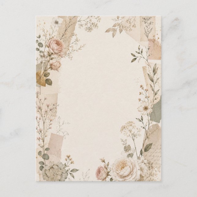 Convite de Casamento de Jardim com Natural (Frente)