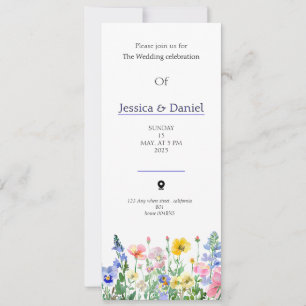 Convite de casamento de jardim de cores multiflora