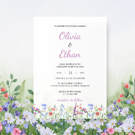 Convite de Casamento de Jardim de Flores Silvestre