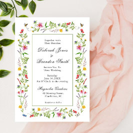 Convite de Casamento de Jardim de Flores Silvestre
