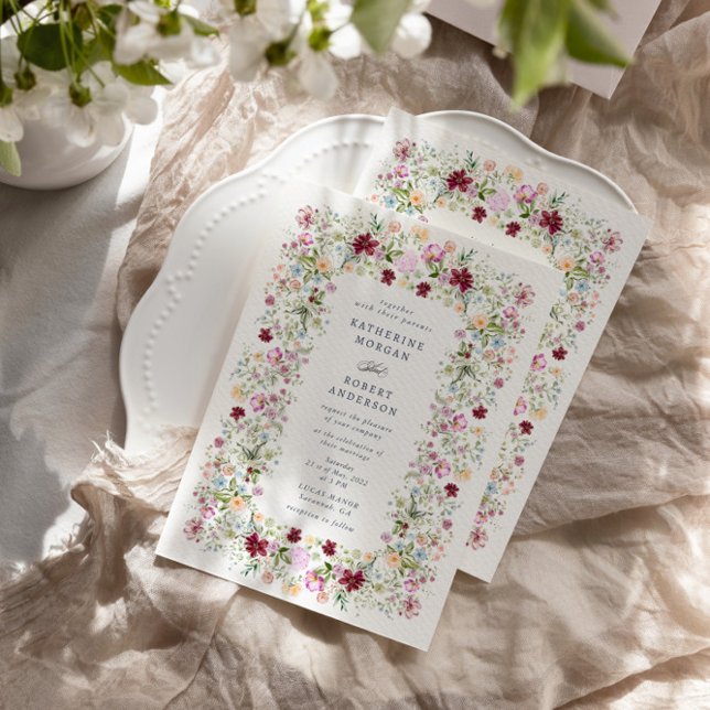 Convite de Casamento de Jardim de Primavera Luxuos (Criador carregado)
