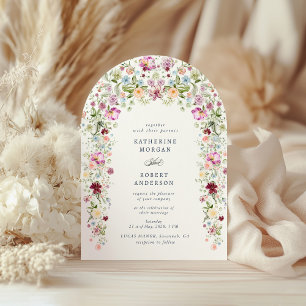 Convite de Casamento de Jardim de Primavera Luxuos
