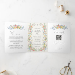 Convite de casamento de jardim de primavera orname