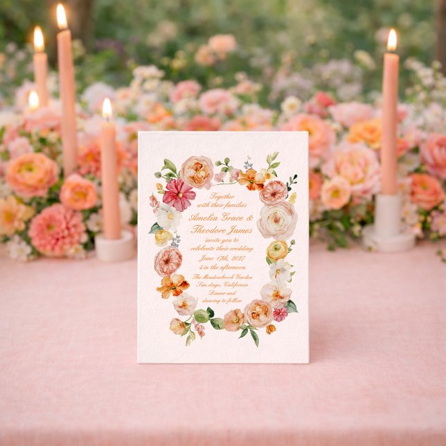 Convite de Casamento de Jardim de Verão Ranunculus (Criador carregado)
