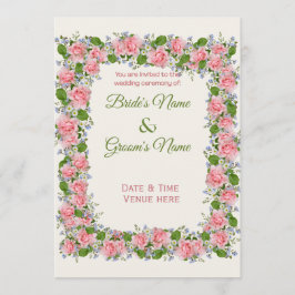 Convite de Casamento de Jardim Floral Vintage para