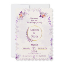 Convite de Casamento de Jardim Íntimo Editável