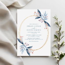 Convite de Casamento de Jardim Romântico com Veget