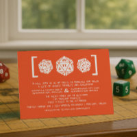 Convite De Casamento De Jogador De Gelo Orange D20