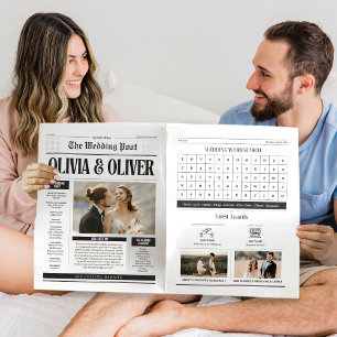 Convite de casamento de jornal de foto personaliza