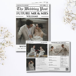 Convite de Casamento de Jornal Salve a Data