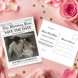 Convite de Casamento de Jornal Salve a Data