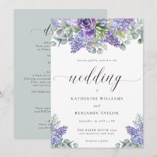 Convite de Casamento de Katherine Lavanda com RSVP