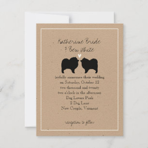 Convite De Casamento De Keeshond Silhouettes