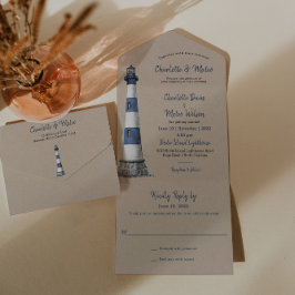 Convite de Casamento de Kraft, Farol Branco Azul