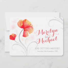 Convite de casamento de laranja de flor silvestre