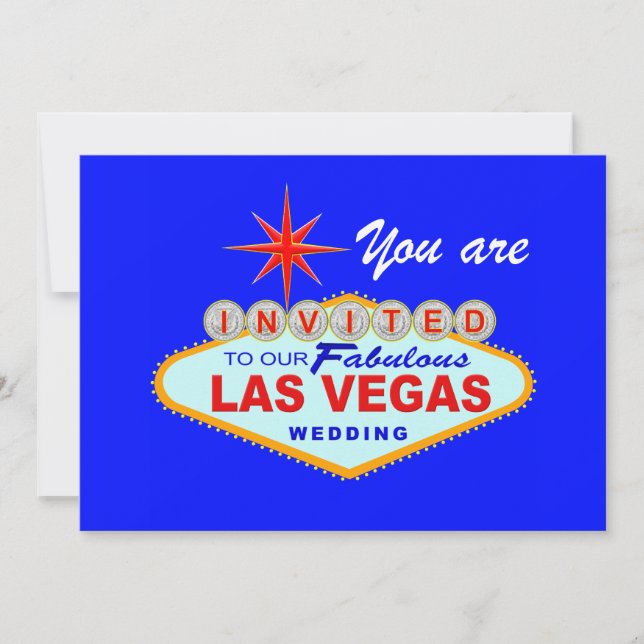 Convite De Casamento De Las Vegas LITEBLUE (Frente)