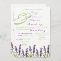 Convite de Casamento de lavanda