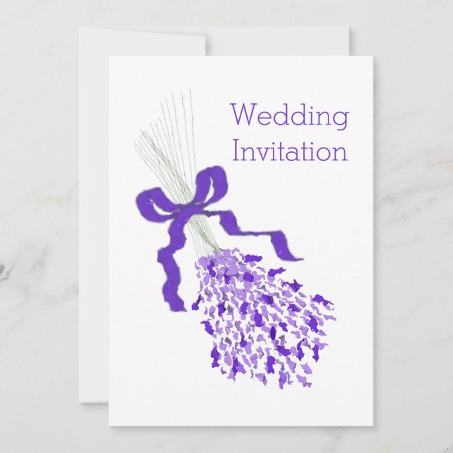 Convite de Casamento de lavanda (Frente)