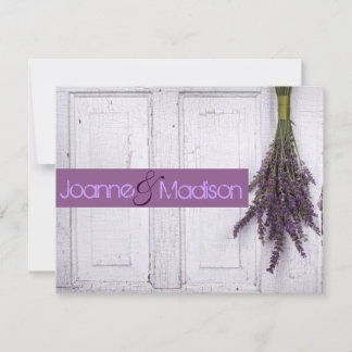 Convite de casamento de lavanda