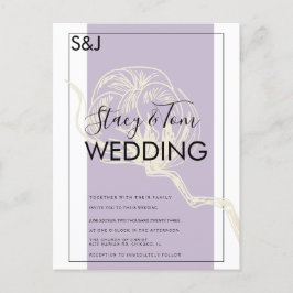 Convite De Casamento De Lavandas De Algodão Botâni