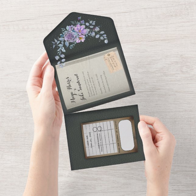 Convite de Casamento de Livro de Cores Aquáticas C (Tearaway)
