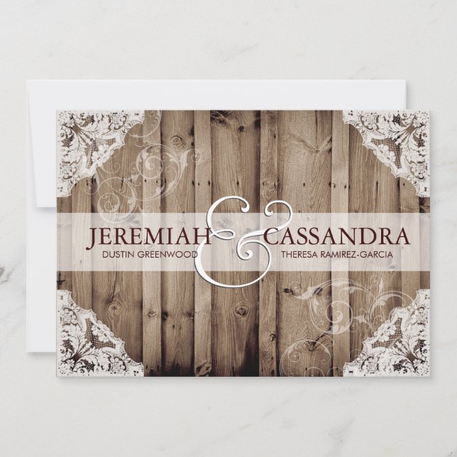 Convite de Casamento de Locais Brancos Antigos (Frente)