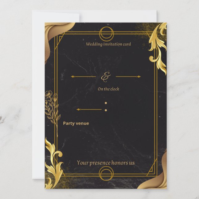 convite de casamento de luxo (Frente)