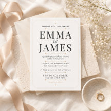 Convite de Casamento de Luxo com Serifa Moderna Ed