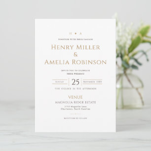 Convite de Casamento de Luxo Mínimo com Foto