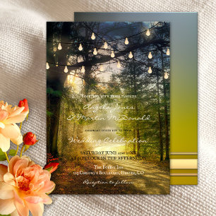 Convite De Casamento De Luzes De Cordas De Florest