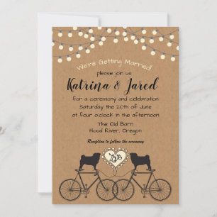 Convite de Casamento de Luzes do Partido Bikes